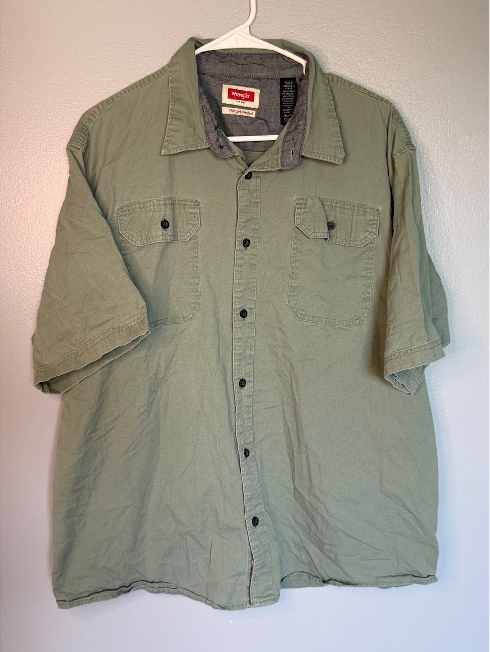Wrangler Flex for Comfort Men's Button-Up Shirt XL Green